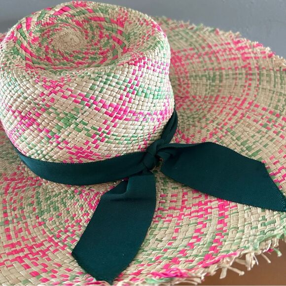 Sensi Studio Women\'s Pareado Frayed Extra Long Brim Panama Hat In Pine Pink main image 9